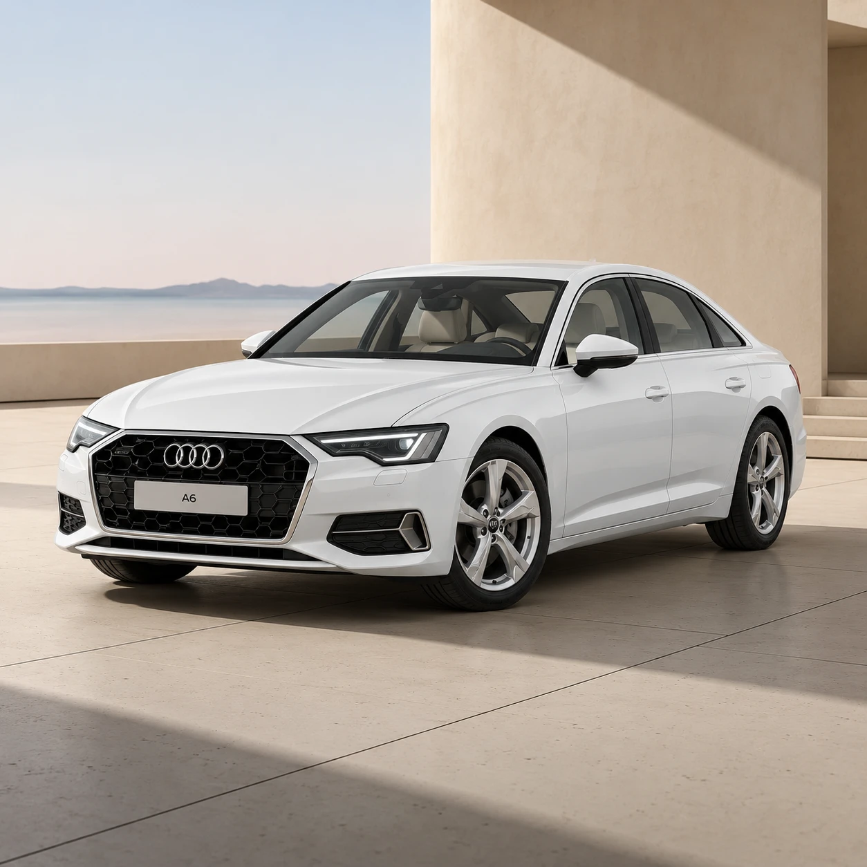 audi a6 in white color